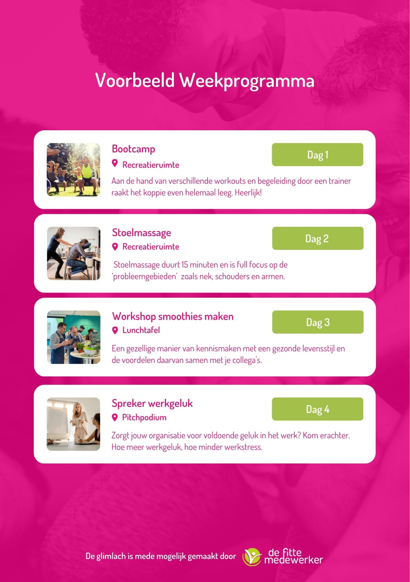 Voorbeeld weekprogramma